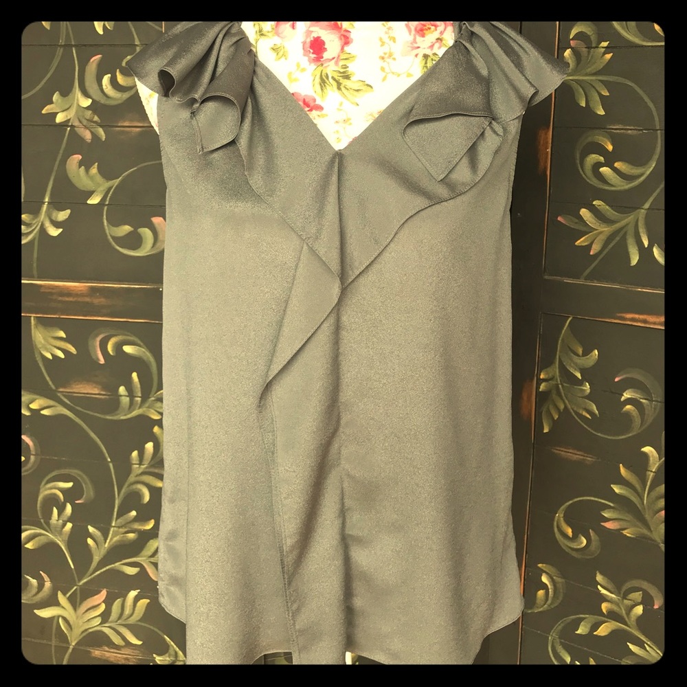 Grey silk top